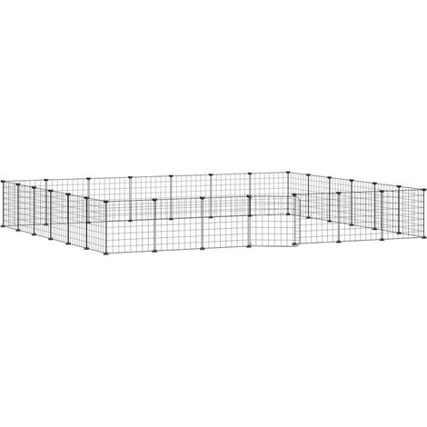 Gabbia per animali con 28 pannelli e porta 35 x 35 cm nera 020041575