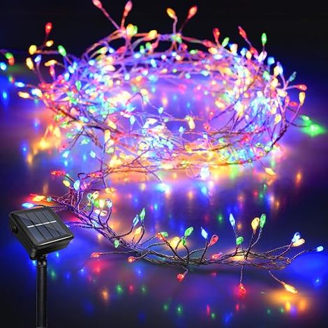 Solar Garden Fairy Lights, 200 LEDs Firework Solar Light, 6 Metres, 8 Modes Waterproof Solar String Lights for Wedding, Outdoor, Party, Holiday Decorations (1/5)