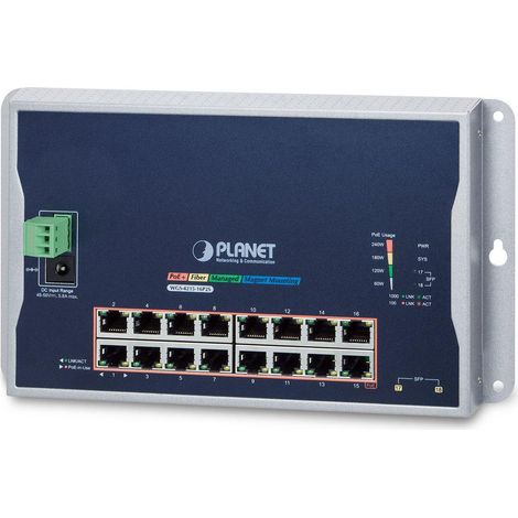 Planet IP40, IPv6/IPv4, 16 puertos 1000T, WGS-4215-16P2S