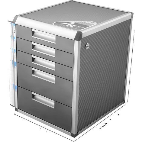 Organizador de cajones metálico con cerradura y 5 cajones. (1/2)