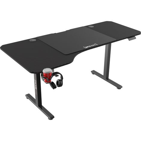 Bureau table poste de travail électrique à hauteur réglable assis debout plateau en forme de L 160 x 60 - 75 cm noir