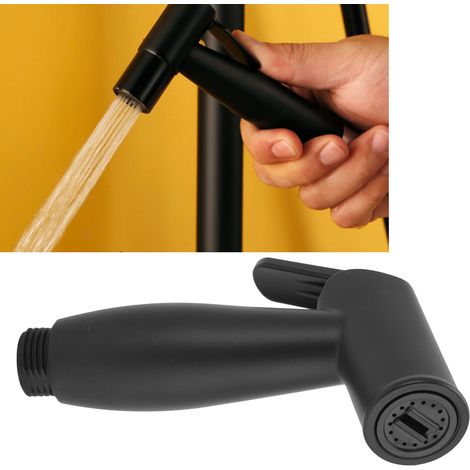 Douchette de bidet portable pour salle de bain et toilettes, en ABS, noir mat (1/5)