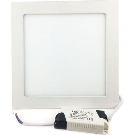 Panneau LED rond ou carré 3 6 12 18 20 25 W encastré froid chaud neutre - - Blanc naturel - 12 watts - Carré -