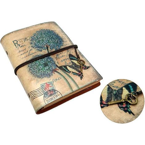 Carnet de voyage rétro vintage, carnet classique en cuir PU à feuilles mobiles, fait main et rechargeable, avec poche zippée (type 013)-2
