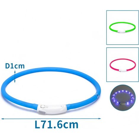 Collier LED rechargeable en silicone USB avec 3 modes d'éclairage (1/4)