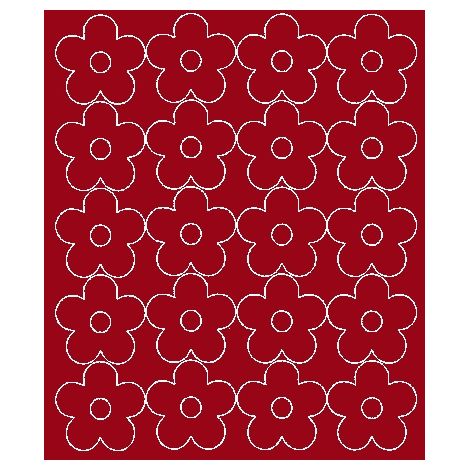 Lot de 20 stickers muraux fleurs rouge foncé mat