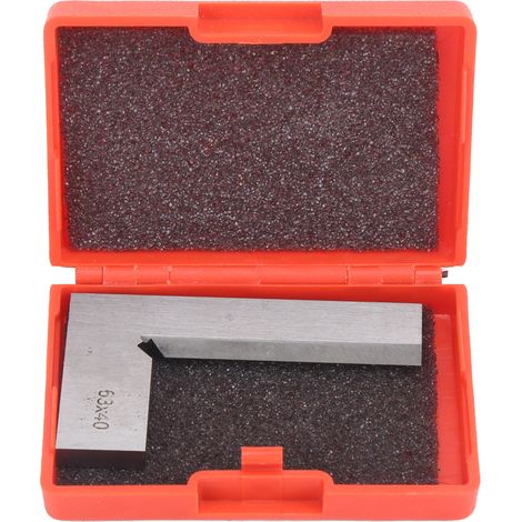 Équerre de mesure 90° en acier inoxydable, règle à bord tranchant 63x40mm pour marquage industriel et pièces (1/5)