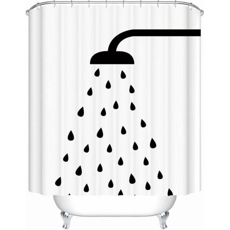 Bonita cortina de ducha gruesa, 180180 cm Cortina de ducha creativa poliéster, Cortina baño impermeable resistente moho, Cortina baño decorativa (1/5)