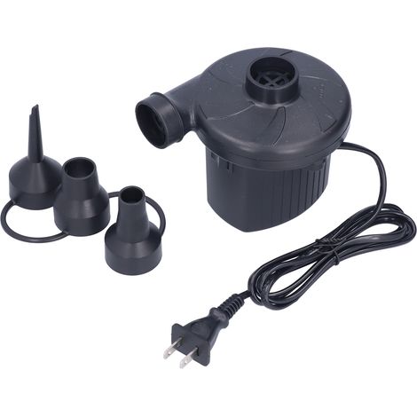 Pompe à air électrique en ABS avec 3 embouts, portable et haute efficacité, pour bouée et matelas pneumatique. Prise US 110 V. (1/5)