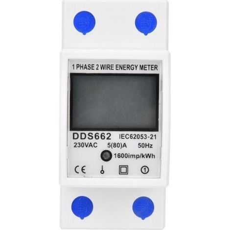 Ugreat – Single-phase electronic energy meter 220-250V – Max current 80A – Power 17,000W – Backlit LCD display on DIN rail
