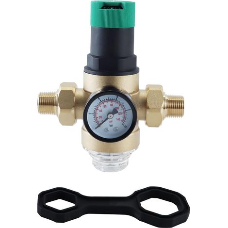 Régulateur de pression d'eau 1/2 pouce, régulateur de pression d'eau avec filtre à mailles, vanne en laiton pour la régulation (1/5)