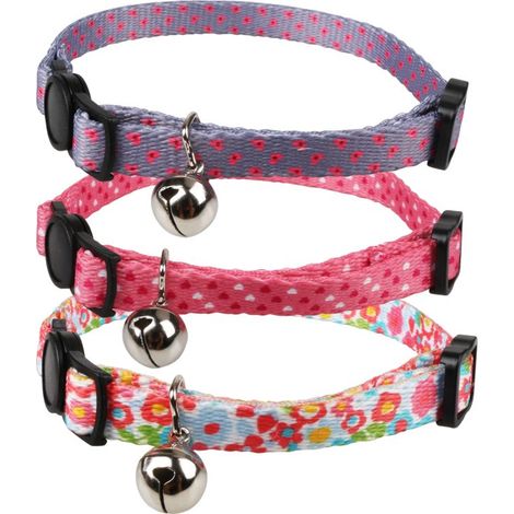 Collier pour chat à fleurs avec clochette