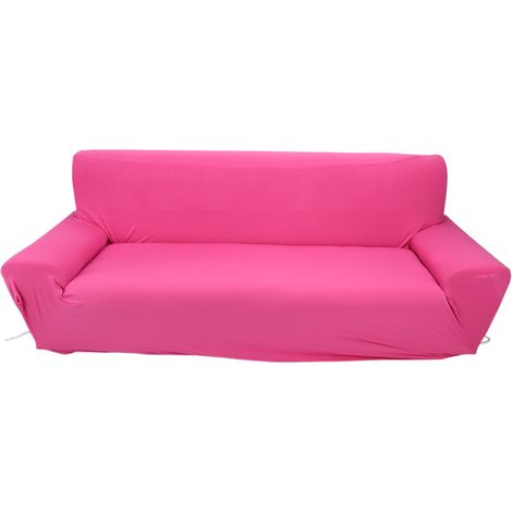 Housse de Canapé Extensible pour Fauteuil Relax 3 Places en Spandex Polyester Rose Rouge Antidérapante et Lavable (1/5)