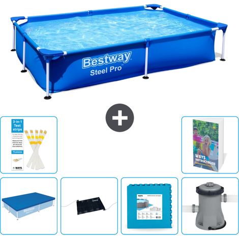Bestway Steel Pro Rechteckig - 221x150x43 cm - 7-teilig S99