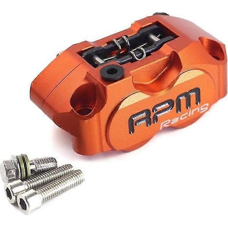 Étrier de frein à disque pour moto, 200 mm/220 mm, avant/arrière, 4 pistons, montage radial, vitesse de rotation de 82 mm, pour scooter - Orange (1/5)