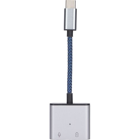 Adaptateur USB-C vers Jack 3,5 mm avec Charge Rapide PD 60W - Convertisseur Audio Type-C et AUX - Bleu (1/4)