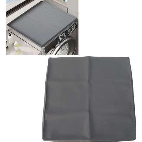 Funda protectora para lavadora y secadora – funda de silicona impermeable y antipolvo de 60 x 60 cm / gris (1/5)