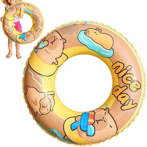 Bouée de natation gonflable Capybara anti-fuite pour filles - Pour se détendre dans le lac - Pour jeux de plage, fêtes aquatiques et fêtes (1/5)
