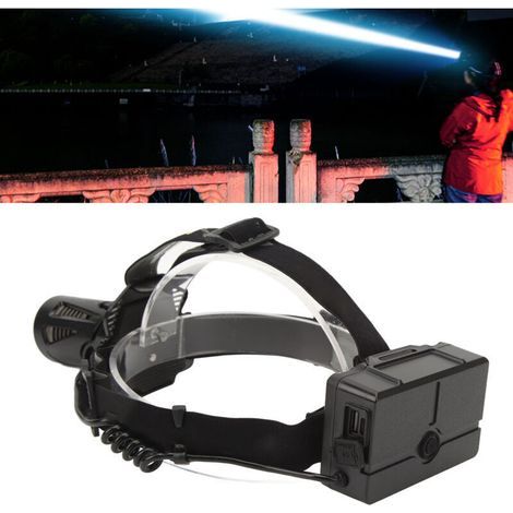 Lampe Frontale à Capteur à Induction Lampe Frontale Portable Projecteur Extérieur Équitation Course à Pied LED Laser Blanc Câble USB, (1/4)