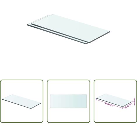 Wandregal - Regalböden 2 Stk. Glas Transparent 40x12 cm (1/5)