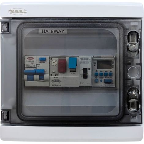 Cuadro Eléctrico para Piscina  IP65 de Alta Resistencia Al Sol, Lluvia y Polvo  Ideal para Intemperie  Contactor para Motor y Guardamotor de 2CV