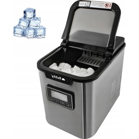 Fabbricatore di ghiaccio domestico, grigio argento, efficiente, facile da usare