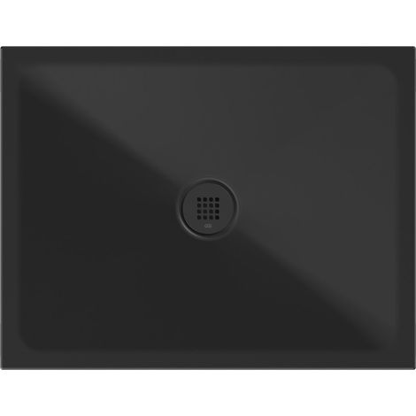 Receveur de douche rectangulaire en céramique 90x70x2cm, noir mat