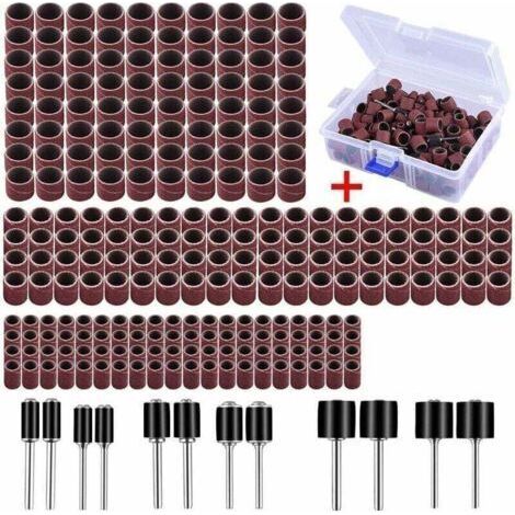 252 Pièces Tambour De Ponçage avec Boîte Gratuite, Comprenant 240 Pièces Bandes de Ponçage et 12 Pièces Tambour Mandrin pour Dremel Outils Rotatifs (1/4)