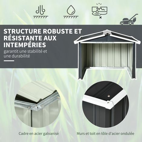 Abri de jardin - garage pour robot-tondeuse ARIANA gris et blanc (1/5)
