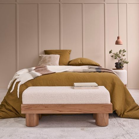 Banc en teck massif assise bouclette 100 cm (1/5)