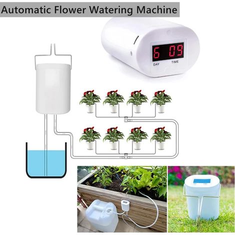 (H8) Kits d'arrosage automatique intelligents à goutte-à-goutte pour plantes, avec système d'arrosage automatique et dispositif à piquer. (1/5)