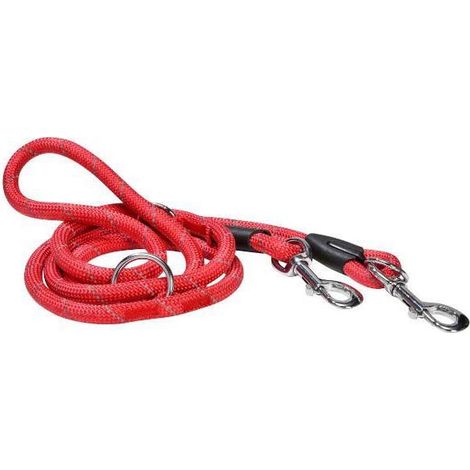 Guinzaglio tubolare rosso da addestramento 3 posizioni modello Walk per cani