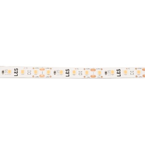L&S LED-Band HE 112LEDs/m (2835), 4000K, 4 LEDs/35,7mm, 24DC, 6,3W/m, 8mmx5m, 2x Anschlussltg. 2000mm, white PCB, IP20 (1/2)