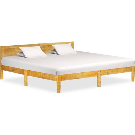 Cadre de lit sans matelas bois de manguier massif 200 cm