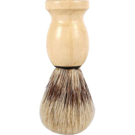 Pinceau à barbe homme en bois, 1 pièce outil rasage visage, brosse cosmétique pour rasoir manuel (1/5)