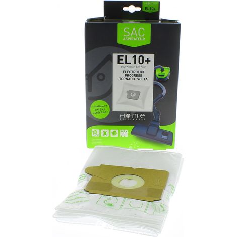 Sac microfibre adaptable par 4 HEEL10+ pour Aspirateur AEG, DELONGHI, ELECTROLUX, GLENAN, PROGRESS, PROLINE, SINGER, THOMAS, TORNADO, UFESA, VOLTA, ZANUSSI