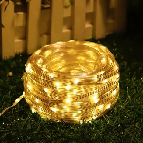 ZOLGINAH Cadena de Luces LED de 20M 200, Luces LED Impermeables para Interiores y Exteriores para Dormitorio, Fiesta, Boda (Blanco cálido) (1/5)