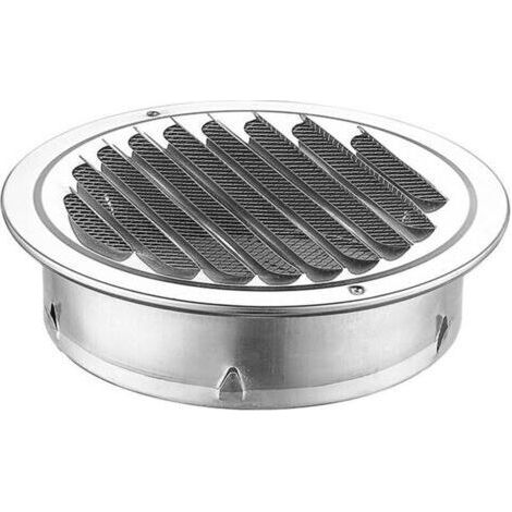 Grille de ventilation ronde en acier inoxydable - Grille de ventilation - Couvercle de sortie d'air - 100 mm (1/4)