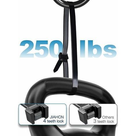 Attaches de câble en plastique 500 mm x 12 mm Attaches de câble professionnelles Rilsan Attaches de câble en nylon noir Grandes attaches de câble électriques longues pour clôture exté (1/3)