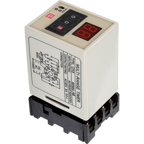 Zeitverzögerungsrelais mit zwei Betriebsmodi AH3-DM, LED-Anzeige 0,01 S-99 H (110 V AC) (1/5)