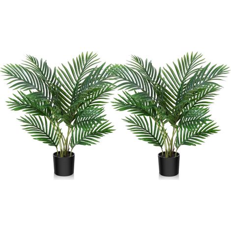 Kunstpalme Areca 60 cm im Topf, 2 Stück, pflegeleicht, Dekoration (1/5)