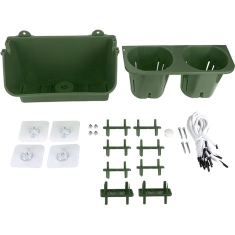 Pot de fleur mural vert foncé pour balcon, jardinière suspendue de décoration, boîte à plantes pour mur extérieur (1/5)