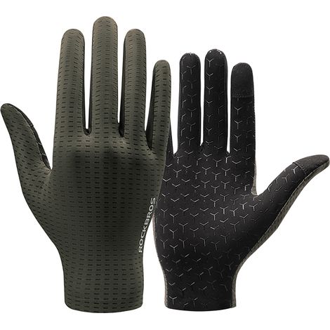 Gants de cyclisme respirants à doigts complets, taille XL - verts (1/2)