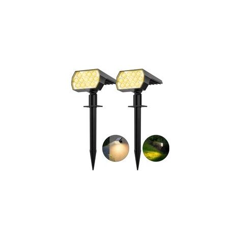 Projecteur solaire de Noël - Idéal pour les jardins, allées, cours, piscines, terrasses, etc. - Lot de 2, lumière chaude