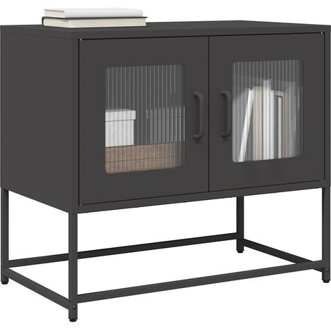 TV-Schrank Schwarz 68x39x60,5 cm Kaltgewalzter Stahl