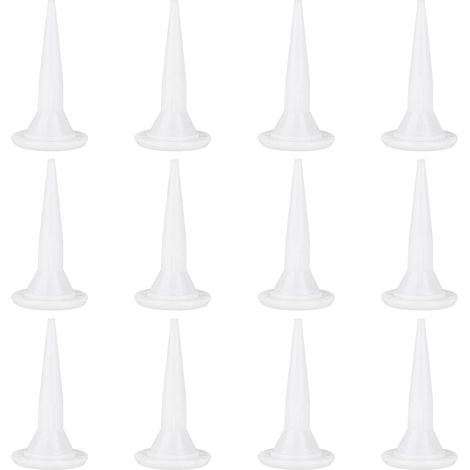 Lot 12 buses calfeutrage coniques blanches, réutilisables, pour pistolet à calfeutrer, applicateurs durables pour finition professionnelle (1/5)