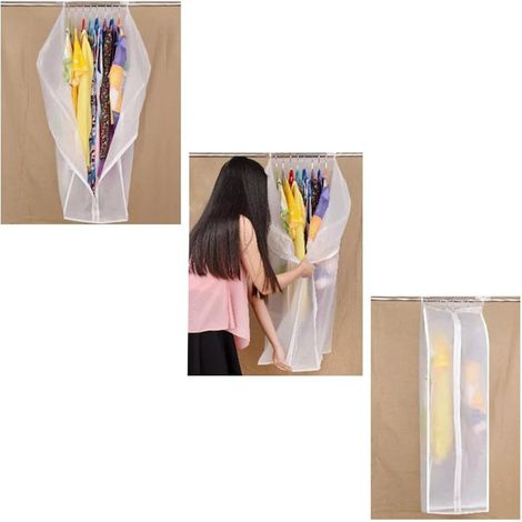 Sac De Rangement Pour Vêtements - Transparent - En PEVA - Pour Costume Manteau Chemise Robe - Lot De 2 (1/5)