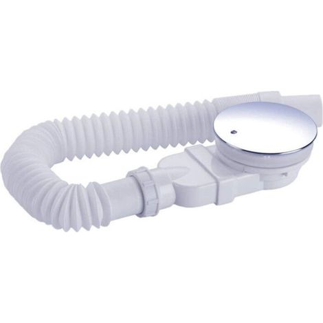 Receveur de douche 90 mm, extra plat, auge de douche, bonde avec systme anti-odeurs, filtre cheveux, flexible, couvercle chrom, monobloc, blanc, pour salle de bain, cuisine. (1/5)