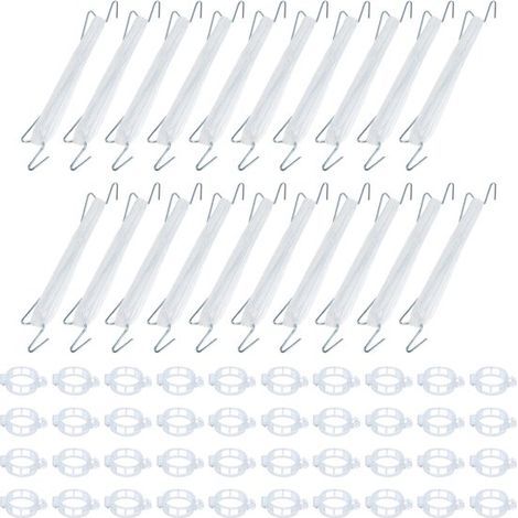 Support à tomates, lot de 20 crochets de jardin avec 10 m de corde et 40 clips de fixation. (1/5)