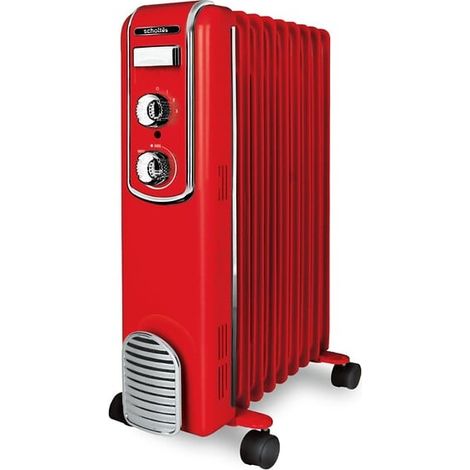 Scholtes – Radiateur bain d'huile 2000W – Thermostat mécanique – Protection contre la surchauffe – 4 roulettes – Longueur câble 165 cm